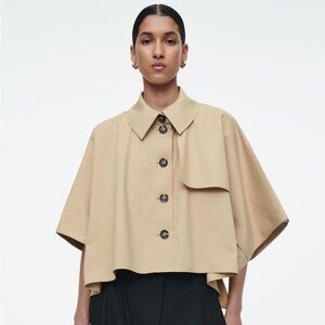 COS cropped cape trench coat